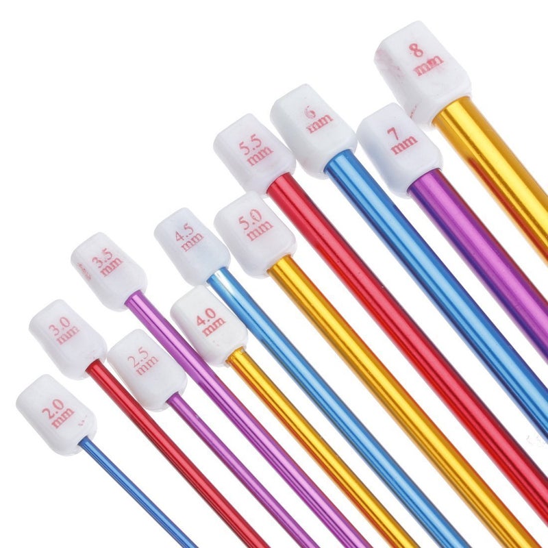 Zuoyou Crochet Hooks 11 Pack Diverse Size Assorted Color Tunisian Afghan Aluminum Knitting Needles Set (2mm to 8mm) - Image 2